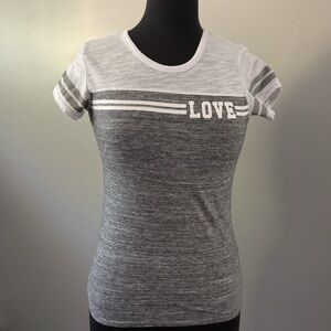 Gray and White Women's Top